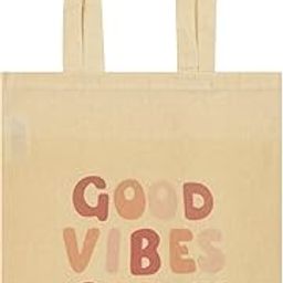 Kiddilly by Bhavya Good Vibes Only Canvas Tote Bag – Unisex Cotton Shopper, Lightweight & Travel-Friendly, Reusable Eco Tote in Natural Beige-image-10