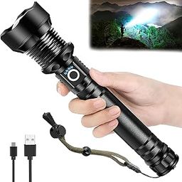 Care 4 Portable Heavy Duty Torch Light High Power Long Distance - Waterproof 990000 Lumens LED Flashlight, Rechargeable 6000mAH Battery, Zoomable, Ideal for Emergency, Camping-4