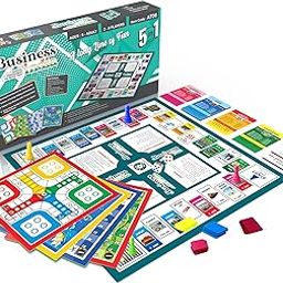 Chanak Business Game Board with Plastic Coins, 5 Fun Board Games in 1 for Kids & Adults Above 3 Years Includes Business, Ludo, Snakes & Ladders, Cricket and Treasure Island, BIS Approved-6