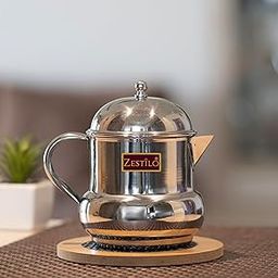 ZESTILO Oil Dispenser - 600 Ml Capacity, Steel Container With Dome, Silver-19