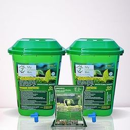 MyGreenBin 25L Bio Compost Bin (Set of 2) + 5L Microbes | Organic Waste Converter | Odor-Free, No Flies | No Electricity, Maintenance-Free | Eco-Friendly (Green, 25L)-picture-27