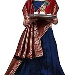 Girl's Jacquard Lehenga Choli With Dupatta Set | Festive | Traditional | Kids Lehenga Choli For Girls (Kanjivaram)-image-4