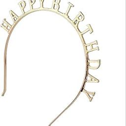 Women's Happy Birthday Gold Plated Metal Tiara Headband-image-68