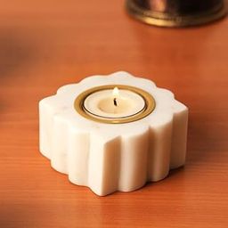 TempleAura Handcrafted Pack of 2 Tealight Candle Holder Best for Home Decoration, Diwali Decor, Christmas Decor, Rakhi Gift and Pooja and Festival - B.White Marble-image-23