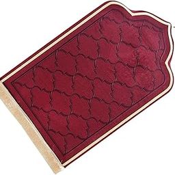 Soft Islam Muslim Prayer Rug Exquisite Decoration Printed for Eid Bedside Red-image-50