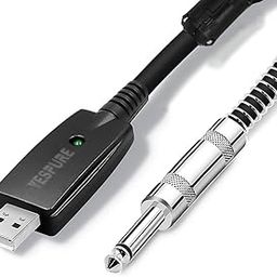 YESPURE USB Guitar Cable Connect Guitar to Pc for Musical Instruments USB Interface Male to 6.35mm 1/4" Ts Electric Guitar Connector Instrument Cable for Recording 2.8m/9.2ft-picture-31