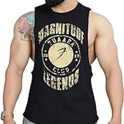 Men's Magnitude Supper Combed Cotton Broad Shoulder Sleeveless Deep Arm Cut Vest Sleeveless Tank-image-71