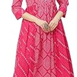 Women's Jaipuri Cotton A-line White & Black Color Printed Kurta-image-44