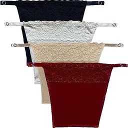 Women's Cleavage Cover for V Nack Top Deep Neck Cleavage Cover Cotton Clip-on Mock Lace Camisole Free Size-Pack of 4pc-picture-15