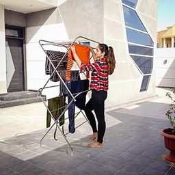 PARASNATH Stainless Steel 12 Rods Large Foldable Cloth Dryer/Clothes Drying Stand - Made in India-image-32