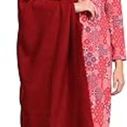 Women’s Self Design Woven Shawl Acrylic Red Shawl-5