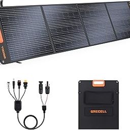 GRECELL 200W Portable Solar Panel for Power Station, Foldable Solar Charger w/ 4 Kickstands, IP65 Waterproof Solar Panel Kit w/MC-4 DC XT60 Anderson Aviation Output for Outdoor RV Camper Blackout-picture-16