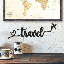 Dcloud Travel Decor Metal Wall Art Backdrop Decoration Sign Word Hanging for Home Living Room Bedroom Office Housewarming Gift for Travel Lover-image-26