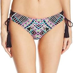 Women's All Tied up Lace up Cheeky Bikini Bottom, Jet Black, L-image-63