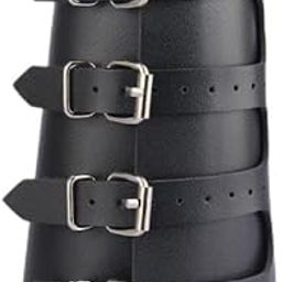 ATORSE 3pcs Unisex Pu Leather Gauntlet Wristband Wide Bracer Arm Armor Cuff Black-image-33