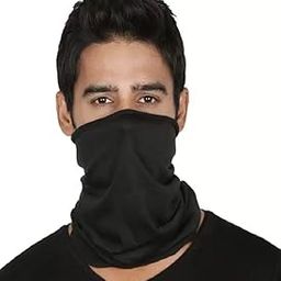 Men & Women Solid Bandana Black-image-1