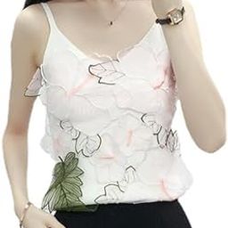 Women's Knitted V-Neck Sleeveless 3D Flower Patch Crop Cami Tank Top DN251-image-45