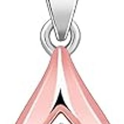925 Silver Dual Tone Majestic Rhombus Pendant With Link Chain| Necklace to Gift Women & Girls | With Certificate of Authenticity and 925 Stamp | 6 Months Warranty-3