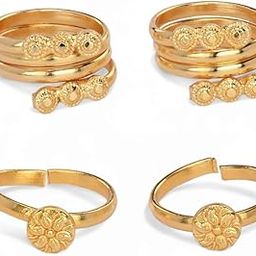 Set of 2 Pair Toe Rings Adjustable, Traditional & Fashionable Accessories-13