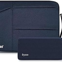 Dyazo 15-15.6 Inch Laptop Sleeve Bag with Three Front Pocket | Water Resistant & Shockproof Protective Cover with Charger Pouch | Compatible for Dell, HP, MacBook, Lenovo, Asus, Acer & More (Blue)-15