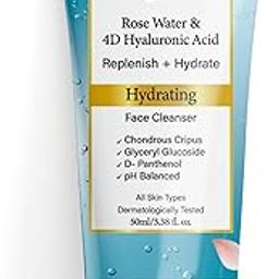 Raissa Luxury Rose Water & 4D Hyaluronic Acid Hydrating Face Cleanser | Chondrus Crispus extracts, D-Panthenol | pH Balanced, Clinically Tested, Non-irritant |Soap, Silicone & Paraben Free, 50g-32