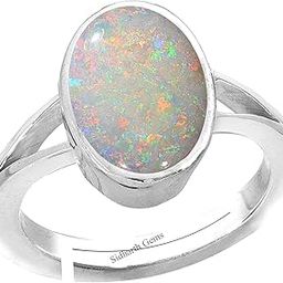 14.25 Ratti / 13.75 Carat Natural Certified AA++ Quality Australian White Opal Astrological Purpose Loose Gemstone Panchdhatu Silver Plated Ring for Man and Women-image-36
