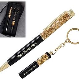 CrownLit Polycarbonate Personalized Pen & Keychain, Best Gift For Everyone, Multicolor-0