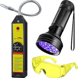 Freon Leak Detector with LED Light Refrigerant Auto Air Conditioner Leak Detector Tool Leak Test Detection Kit Halogen Freon Gas Leakage Tester 68 Led Flashlight with UV Protective Glasses-picture-11