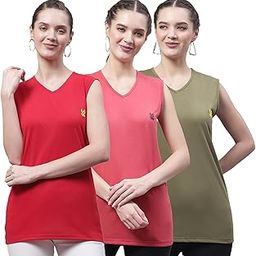Regular Fit Cotton Solid Gym Vest for Women (Pack of 3)-V_SL_RED_PNK_NVY_003-P-image-19