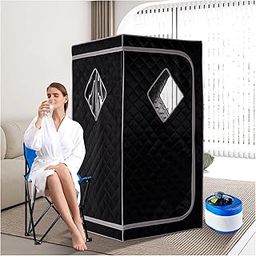 ZONEMEL Full Size Portable Steam Sauna, Personal Home Spa, 1500 Watt 4 Liter Steamer with Remote Control, Timer, Foldable Chair (L 33.8" x W 33.8" x H 65.7", Black)-picture-31