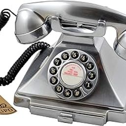GPO Carrington Chrome Push Button British Telephone | Classic Early 20th Century Design with Pull-Out Note-pad Tray (Chrome)-picture-14