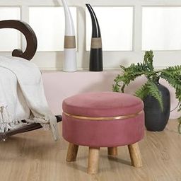 ShadowKart Ottoman pouffe for Living Room Small Kids Stool for Baby Study Table Stool for Child Kids Room Baby Sofa Stepstool Children Wooden Stools 14x12 Inch, Gajri-image-1