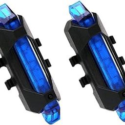 AlexVyan 2 Pcs Blue Color Bicycle Light Waterproof Bicycle 7 LED USB Rechargeable Head Light and Rear Tail Light-image-57