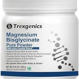 Trexgenics MAGNESIUM BISGLYCINATE POWDER provides a highly bioavialble form of Magnesium, No Laxative effect, added benefits of the amino acid Glycine (Pack of 1)-28