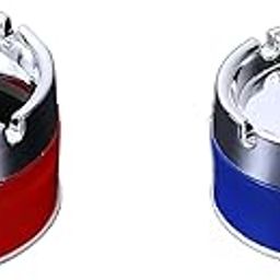 Shivarth Ashtray 2pcs (Blue & Red Color) Revolving Plastic and Stainless Steel Windproof Ashtray With Rotating Lid for Cigarette, Cigar for Home-26