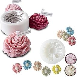 LEGACYCART Peony Flower And Daisy Flower Silicone Fondant Mold | 3D DIY Fondant Candle, Soap Mould | Molds for Making Cake Decoration, DIY Handmade soap, Jelly Sugar Chocolate | Bakeware Molds (PAck of 2)-picture-15