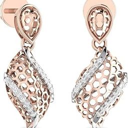 pc jeweller The Laine 18KT Rose Gold and Diamond Stud Earrings for Women-picture-30