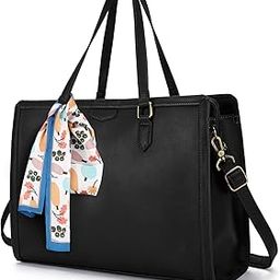 Laptop Bag Missnine 15.6 Inch Laptop Tote Bag Briefcase for Women 3-Layer Compartments Work Purse for Office, Travel, Black-picture-36
