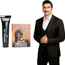 Bold Care EXTEND™ Non-transferable Gel for Men - 20g (Pack of 1) + Bold Care 404 Super Ultra Thin Chocolate Flavored Condoms For Men - 60 Microns, With Disposable Pouches (Pack of 3) - Combo-31