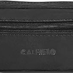 Calfnero Genuine Leather Key Case Multi use Key and Coin Wallet with Zip and Pocket-Leather Key Case (Black)-5