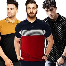 Half Regular Fit Sleeve Men's Polo T-Shirt Combo (Pack of 3)-image-15