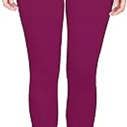 shasmi Women's Cotton Stretch Fit Light Maroon Ankle Length Leggings-picture-3