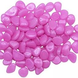 UJEAVETTE 2xLuminous Pebbles Glow Stones Rocks for Walkways Decor Purple 50Pcs-image-24