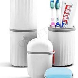 Qonetic Travel Soap Case and Tooth Brush Holder Bathroom, Soap Box for Travelling Leak Proof Toothbrush Cover Box, Waterproof Toothbrush Cover Case Toothbrush Holder for Travel, Camping (White)-image-103