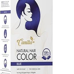 Camilla 100% Natural Hair Color Powder – Blue | Plant-Based Herbal Hair Dye | Bold Blue Shade for Women & Men | Net Wt. 100g (25g x 4 Pouches)-image-50