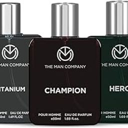 The Man Company Hero, Titanium, Champion Perfume for Man - 50ml*3 | Premium Gift Set for Men | Luxury Long-Lasting EDP for Him-70