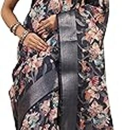 Off White Printed Silk Blend Saree for Women-image-11