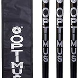 Optimus® Cricket Wooden Stumps Wickets Full Size (Eucalyptus Heavy Wood) Set of 3 with 2 Bails with Tetron Cover - Black-picture-30