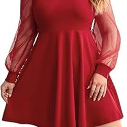 Women's Plus Size Flared Elegant Dress-picture-25