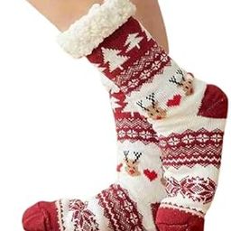 1 Pair Soft & Cozy Thermal Crew Slipper Winter Thick Warm Fleece Lined Socks (Without Thumb) for Girls Ladies Women-31